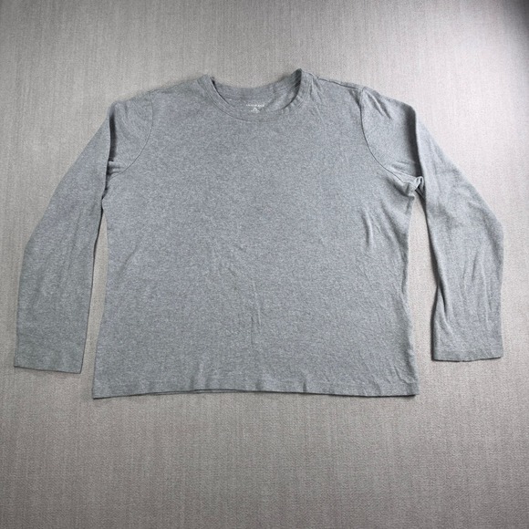 Lands' End Tops - Lands' End T-Shirt Womens XL Gray Long Sleeve 100% Cotton Crew Neck Basic Tee